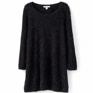 Sejour Eyelash Knit Sweater Tunic Black 0X